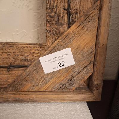 rustic wood frame 27 wide by 24 tall