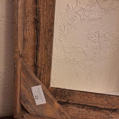rustic wood frame 27 wide by 24 tall