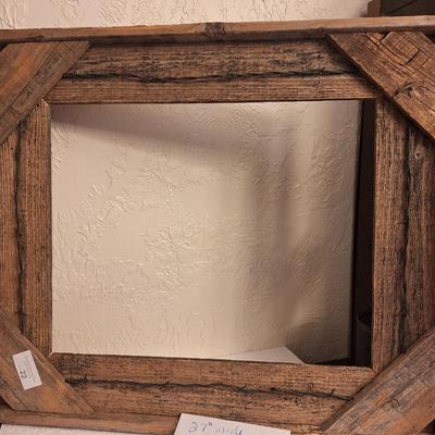 rustic wood frame 27 wide by 24 tall