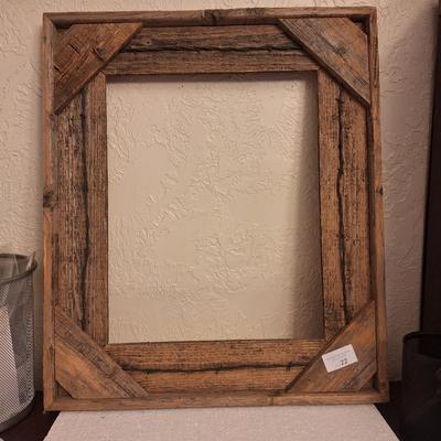 rustic wood frame 27 wide by 24 tall