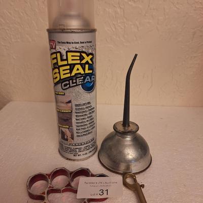 flex seal can, oil can and metal knuckles