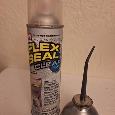 flex seal can, oil can and metal knuckles