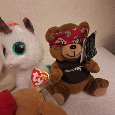 pluch bundle with unicorn, biker bear and winnie the pooh