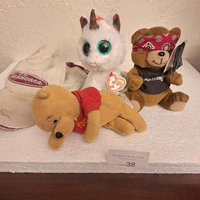 pluch bundle with unicorn, biker bear and winnie the pooh