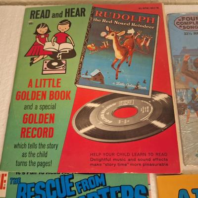 vintage childrens books on 45 records