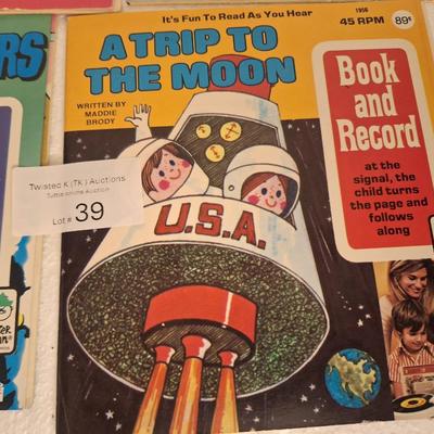 vintage childrens books on 45 records