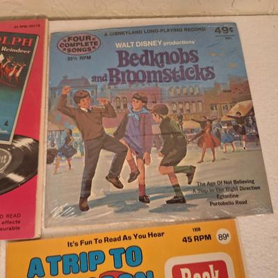 vintage childrens books on 45 records