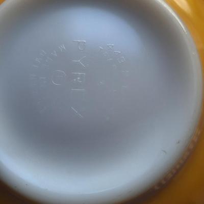 2 yellow pyrex cinderella mixing bowls see all photos