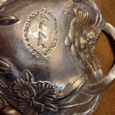 pewter rabbit heart shaped dish