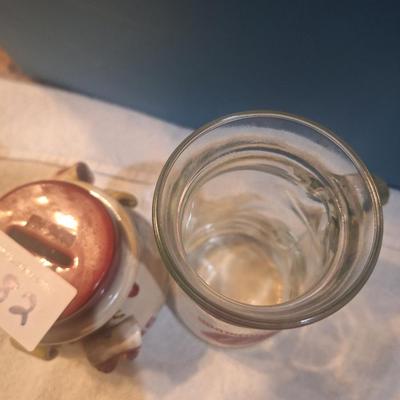 OU sooners money jar and drinking glass