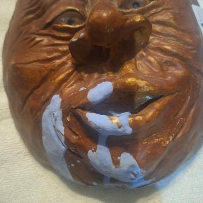 home made pottery of face