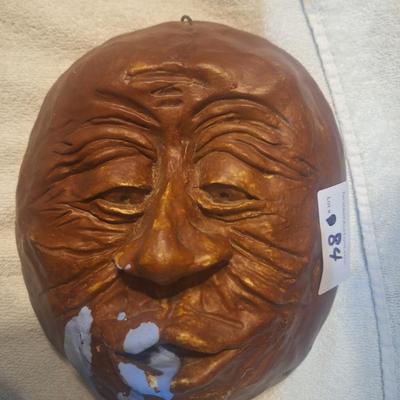 home made pottery of face