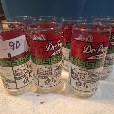 Dr Pepper drinking glasses, lot of 8