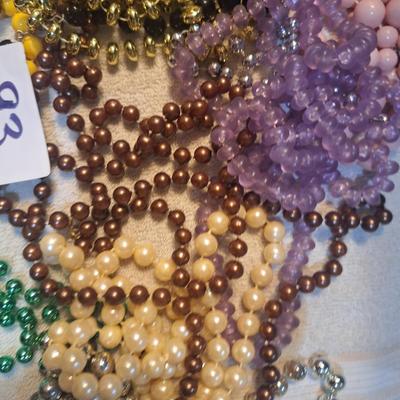 several jewelry strands of beads
