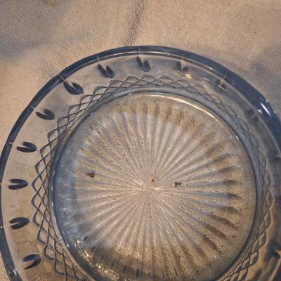 blue glass candy dish