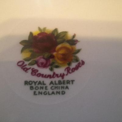royal albert bone china plates and other- nightlight has a chip on the pink rose, see all photos