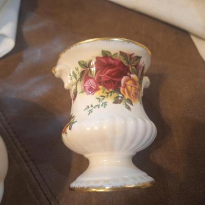 royal albert bone china plates and other- nightlight has a chip on the pink rose, see all photos