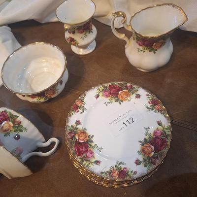 royal albert bone china plates and other- nightlight has a chip on the pink rose, see all photos