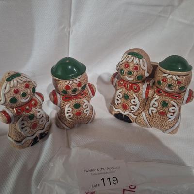 gingerbread salt and pepper with napkin holder