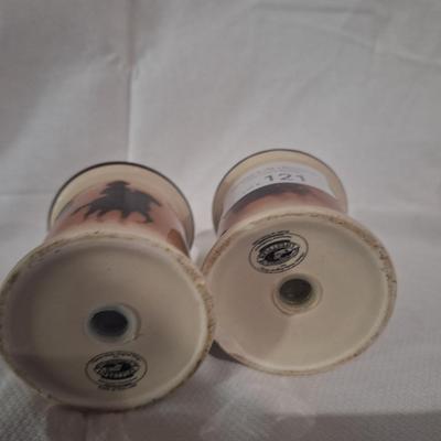 Western scene salt and pepper shaers with horse and horseman