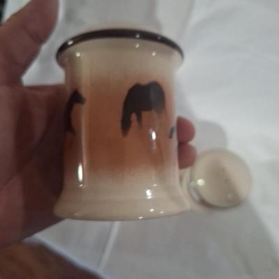 Western scene salt and pepper shaers with horse and horseman
