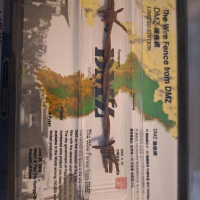 Framed section of wire from from DMZ - post korean war
