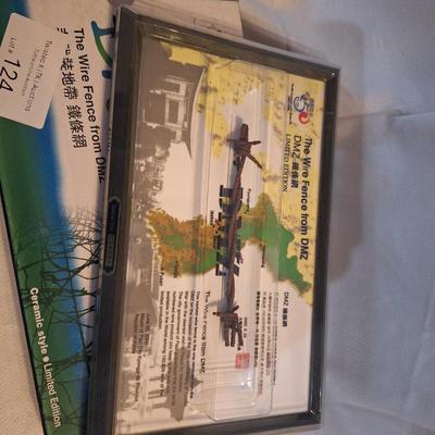 Framed section of wire from from DMZ - post korean war