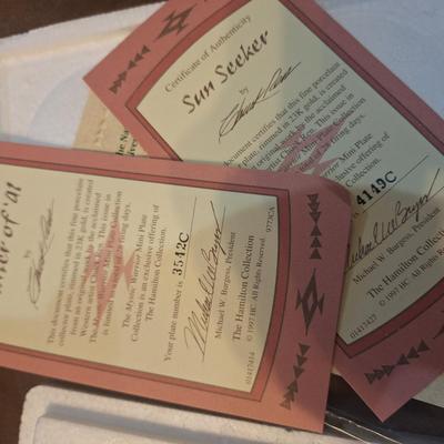 Mystic warrior mini plates by Chuck Ren from Franklin mint- certificates included see photos for specifics- multiple listings, different...