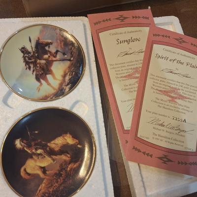 Mystic warrior mini plates by Chuck Ren from Franklin mint- certificates included see photos for specifics- multiple listings, different...