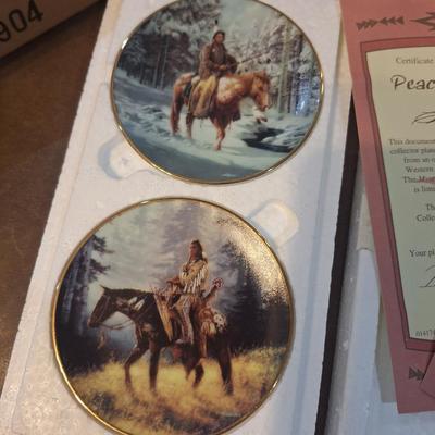 Mystic warrior mini plates by Chuck Ren from Franklin mint- certificates included see photos for specifics- multiple listings, different...