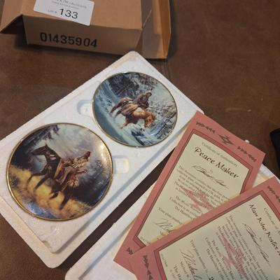 Mystic warrior mini plates by Chuck Ren from Franklin mint- certificates included see photos for specifics- multiple listings, different...