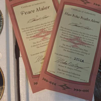 Mystic warrior mini plates by Chuck Ren from Franklin mint- certificates included see photos for specifics- multiple listings, different...