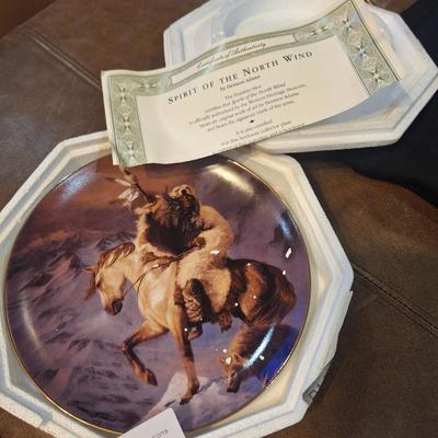Spirit of the North wind by Hermon Adams decorative plate from franklin mint