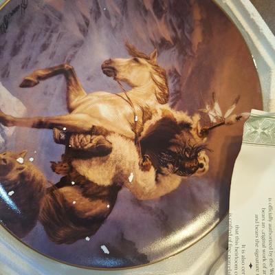 Spirit of the North wind by Hermon Adams decorative plate from franklin mint