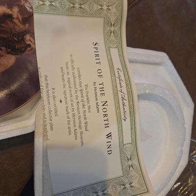 Spirit of the North wind by Hermon Adams decorative plate from franklin mint