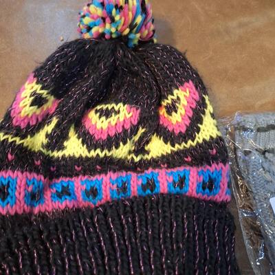 winter hat and boot socks