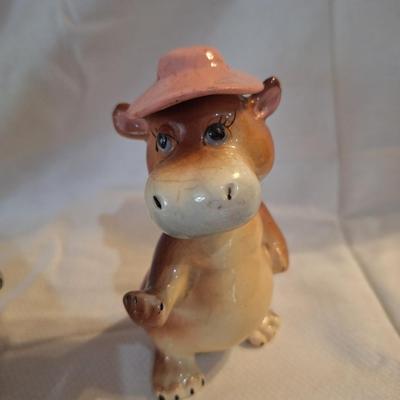 walking Hippo salt and pepper shakers- holding hands
