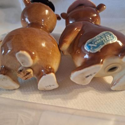 walking Hippo salt and pepper shakers- holding hands