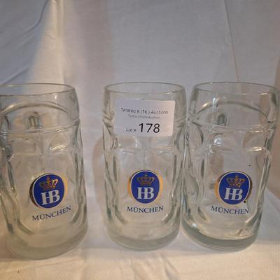 Hofbrauhaus Munchen glass beer mugs