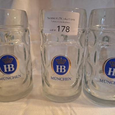 Hofbrauhaus Munchen glass beer mugs
