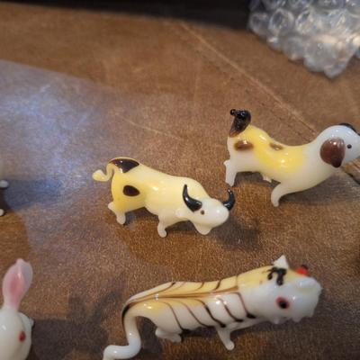 blown glass animals from Chinese zodiac the ox is damaged