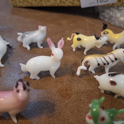 blown glass animals from Chinese zodiac the ox is damaged