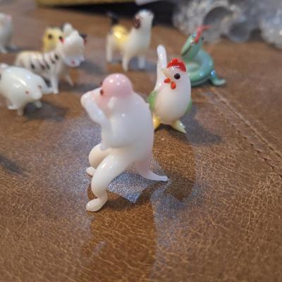 blown glass animals from Chinese zodiac the ox is damaged