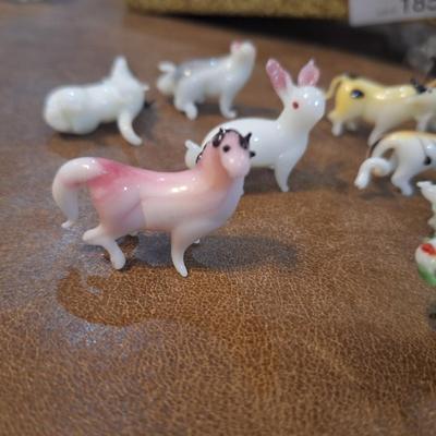 blown glass animals from Chinese zodiac the ox is damaged