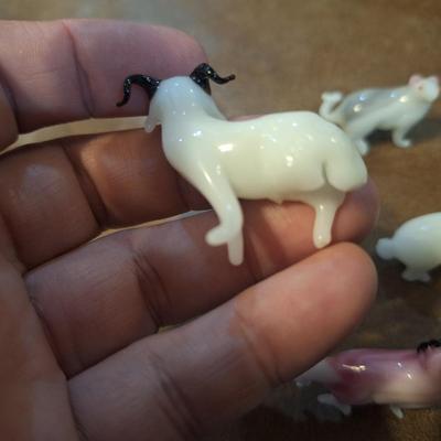 blown glass animals from Chinese zodiac the ox is damaged