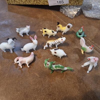 blown glass animals from Chinese zodiac the ox is damaged