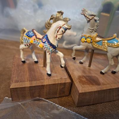 two miniature carousel horses