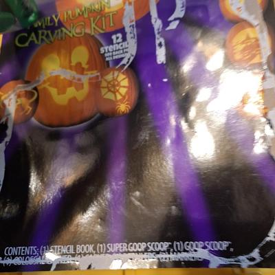 Halloween bundle, candy dish, spiders and carving tools with booklet