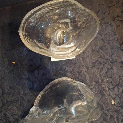 clear glass rooster