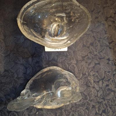 clear glass rooster